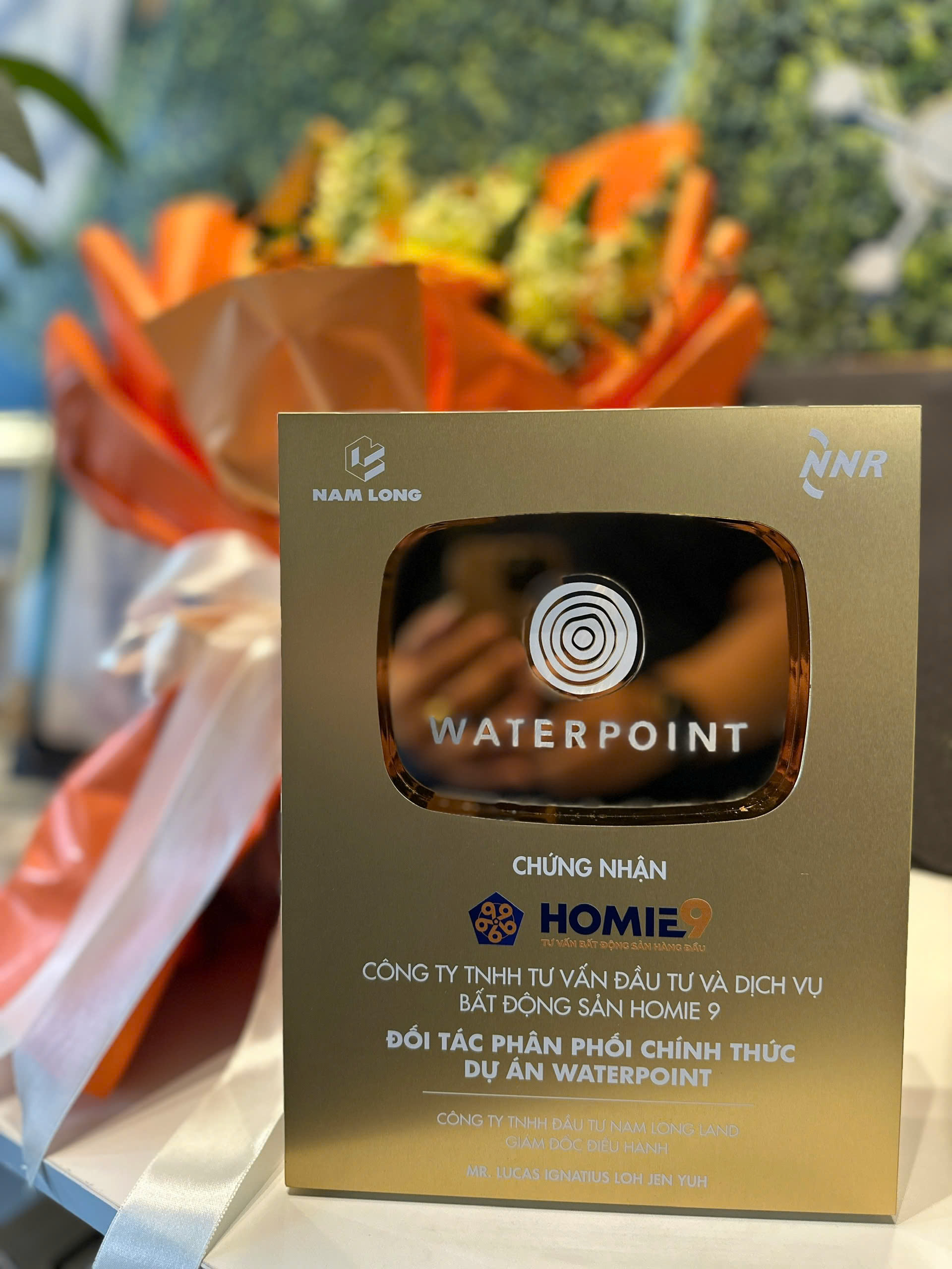 Chứng nhận HOMIE9 - Đại lý phân phối chính thức dự án Waterpoint
