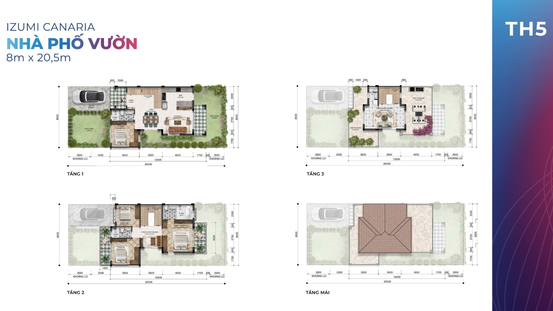Layout Nhà Phố Vườn Izumi City - Mặt bằng 1