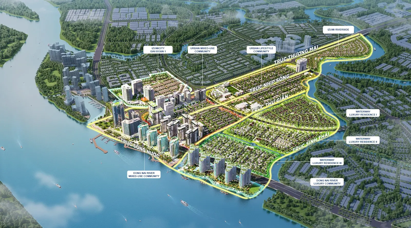 Quy hoạch 5 trục đô thị Izumi City