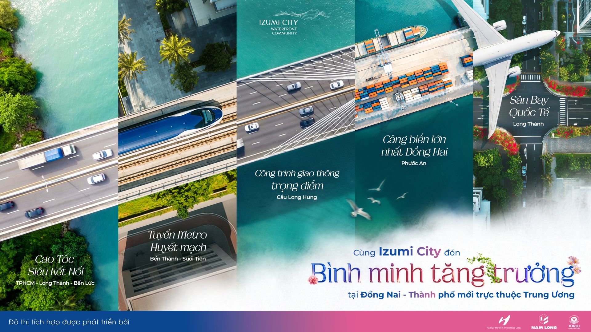 Vị trí chiến lược Izumi City khi cầu Long Hưng hoàn thiện