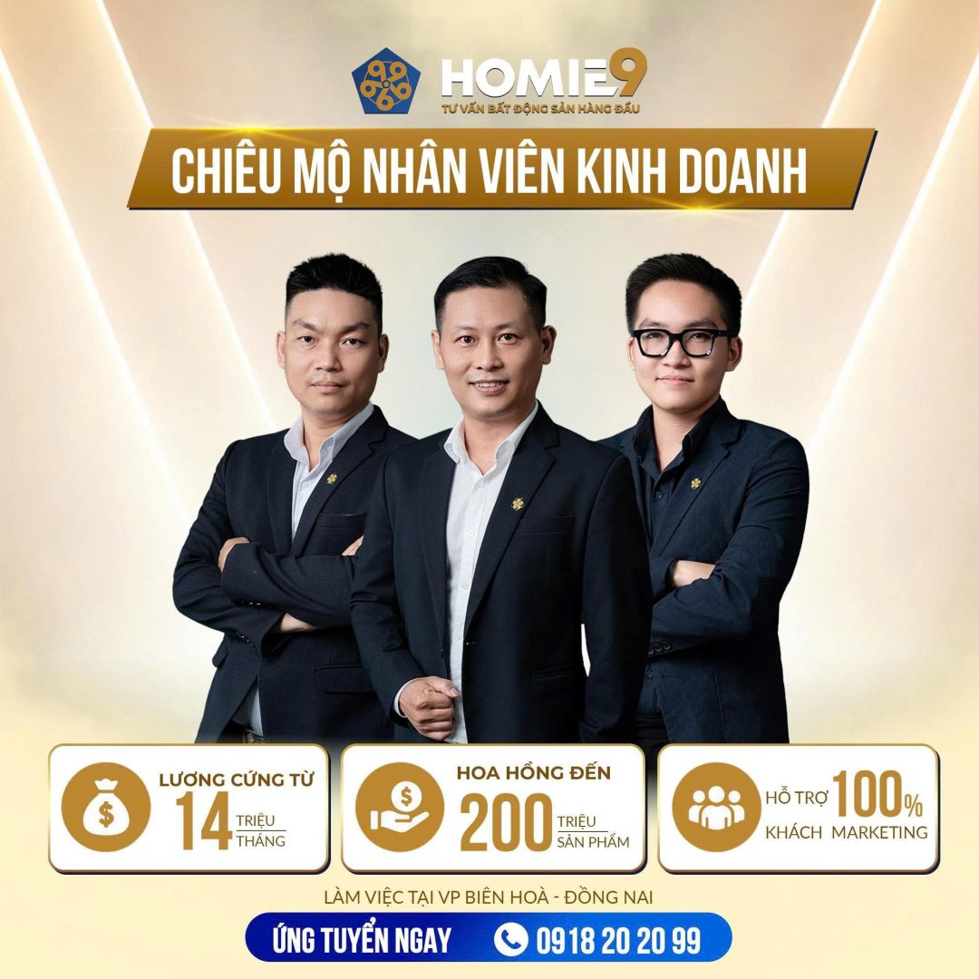 TUYỂN DỤNG CHUYÊN VIÊN KINH DOANH BẤT ĐỘNG SẢN TẠI BIÊN HOÀ – ĐỒNG NAI